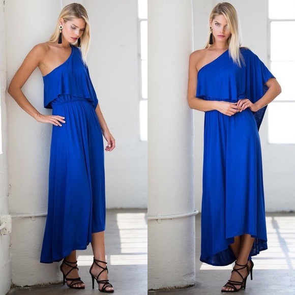 🎉HP🎉 Mauve One Shoulder Midi Dress - Picture 5 of 7